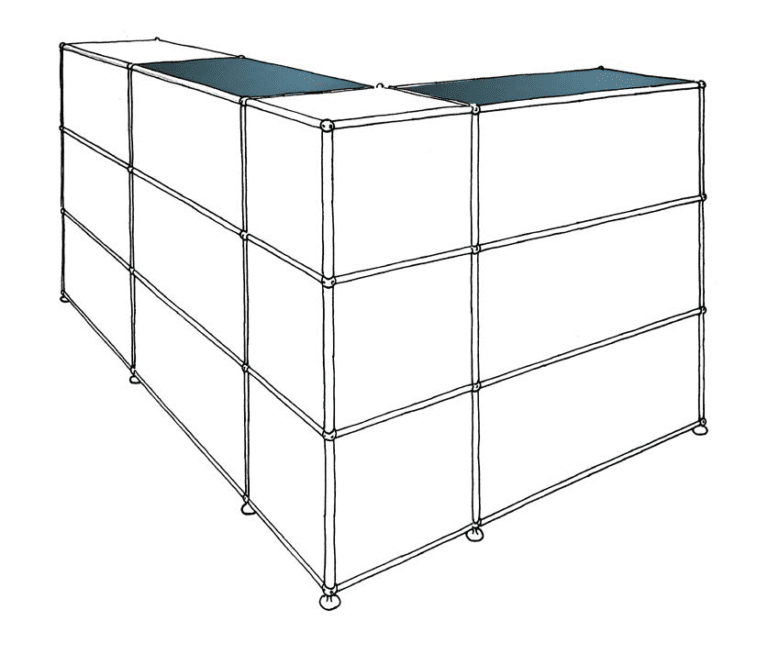 Leather on Top Lederauflage auf USM Eckschrank Illustratio